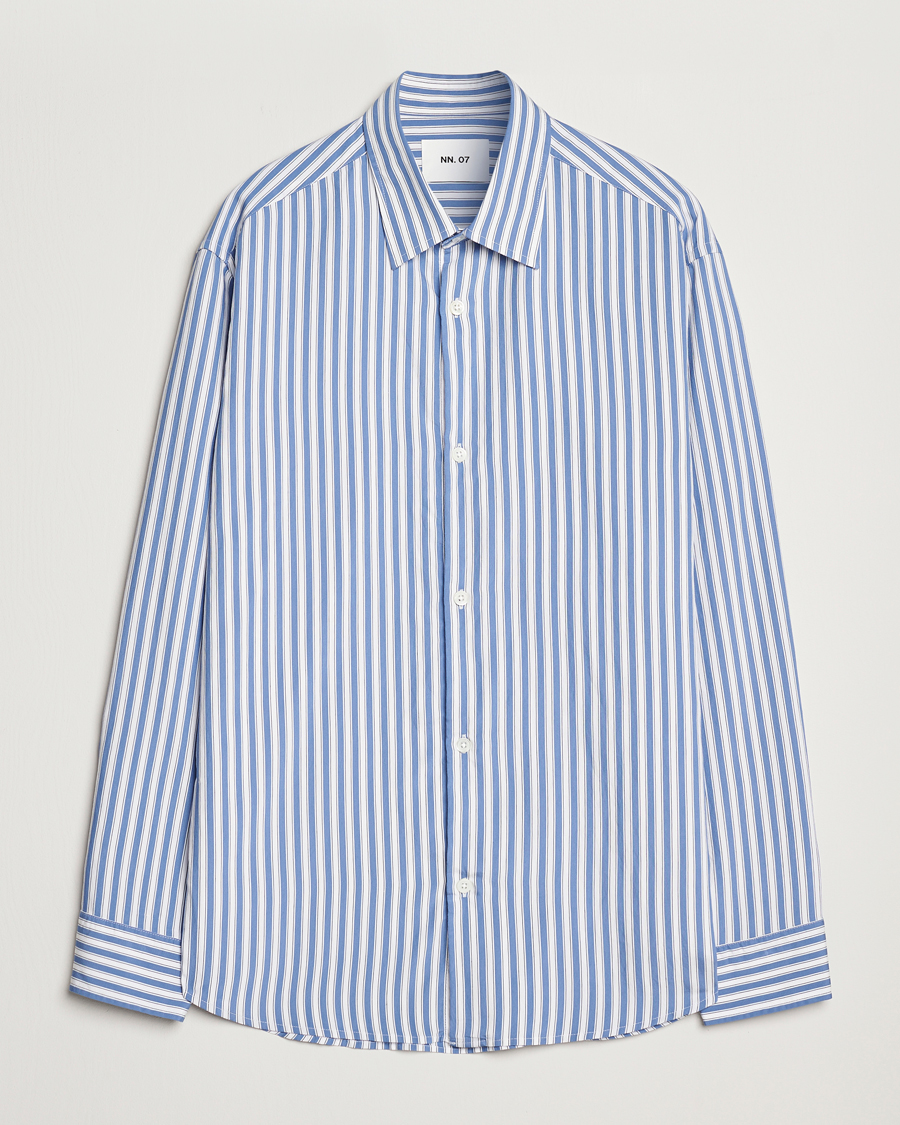 Herr | Skjortor | NN07 | Freddy Twill Striped Shirt Blue/White