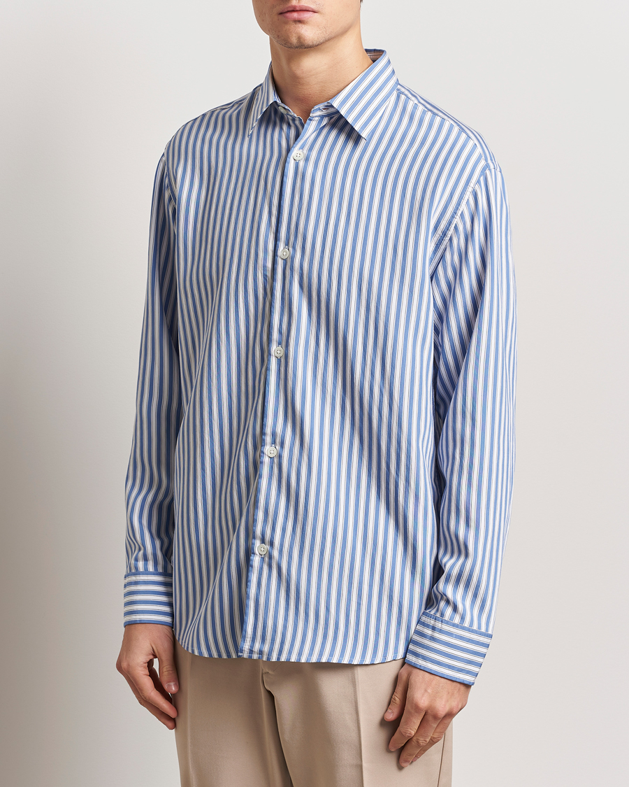 Herr | Skjortor | NN07 | Freddy Twill Striped Shirt Blue/White