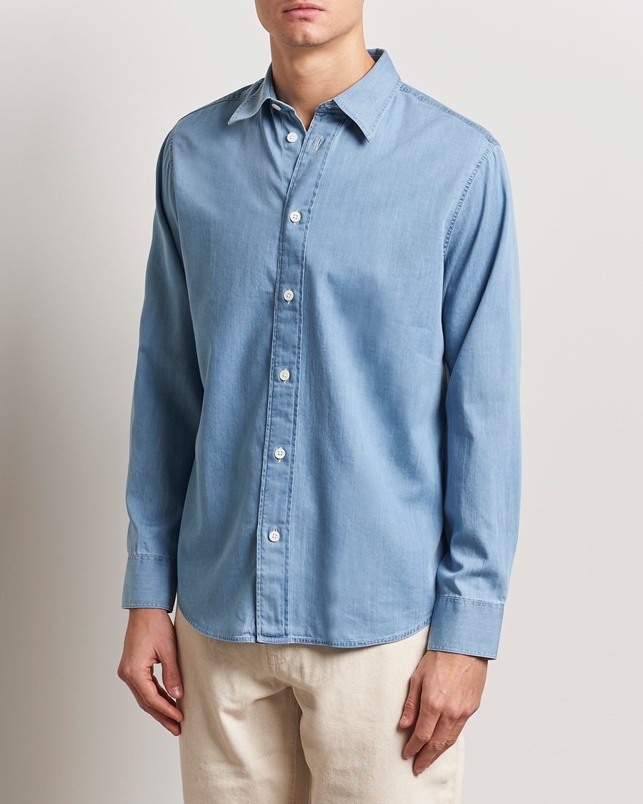 Herr | Skjortor | NN07 | Colby Denim Shirt Bleach Indigo