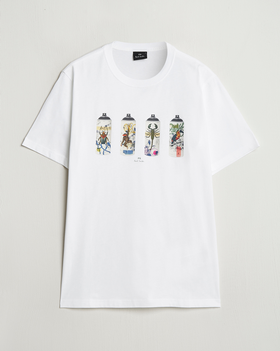 Herr | T-Shirts | PS Paul Smith | Spray Cans Crew Neck T-Shirt White
