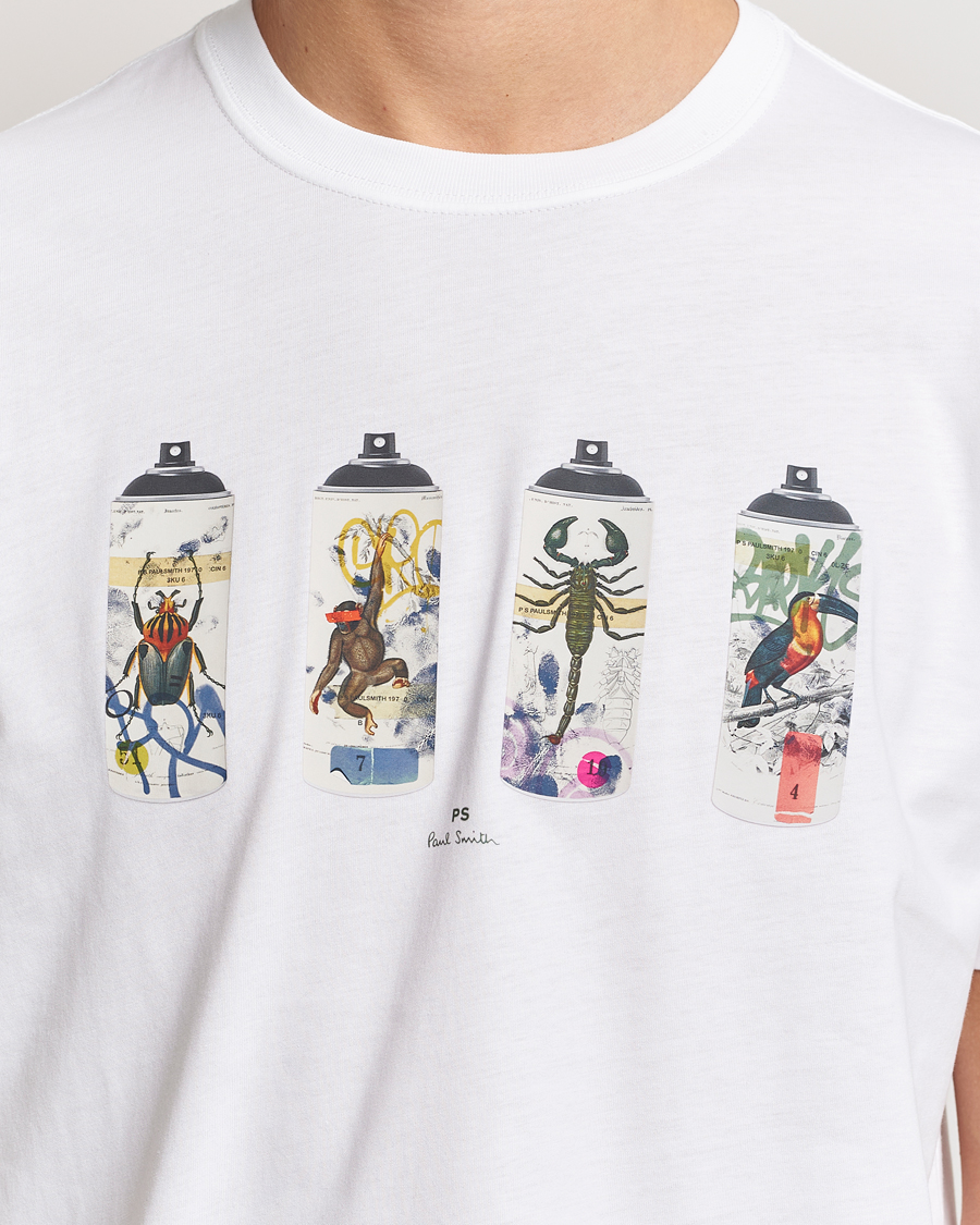 Herr | T-Shirts | PS Paul Smith | Spray Cans Crew Neck T-Shirt White