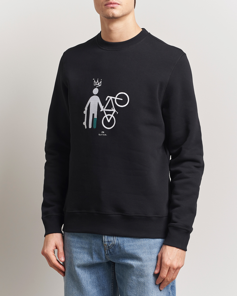 Herr | Tröjor | PS Paul Smith | Skater Bike Crew Neck Sweatshirt Black