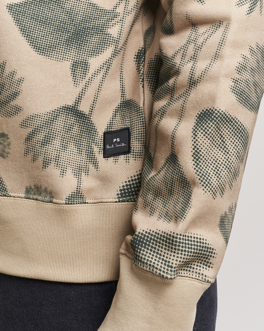 Herr | Tröjor | PS Paul Smith | Flower Printed Crew Neck Sweatshirt Light Brown