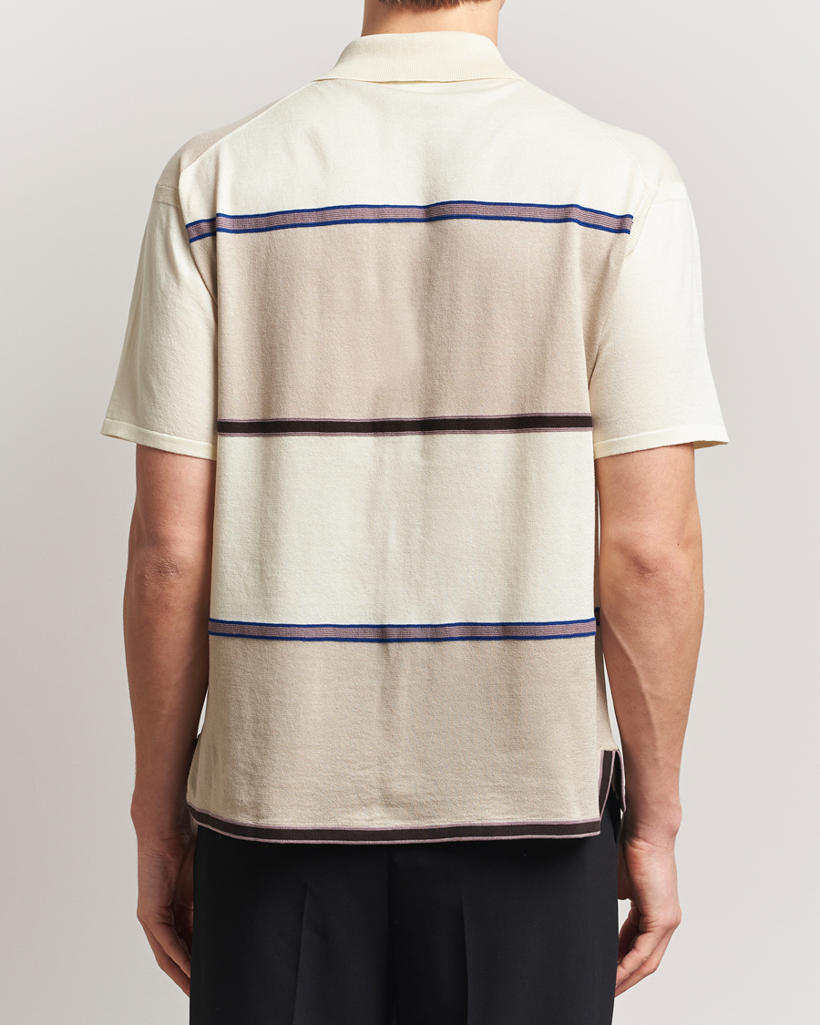 Herr | Skjortor | Paul Smith | Cotton Striped Knitted Short Sleeve Shirt White