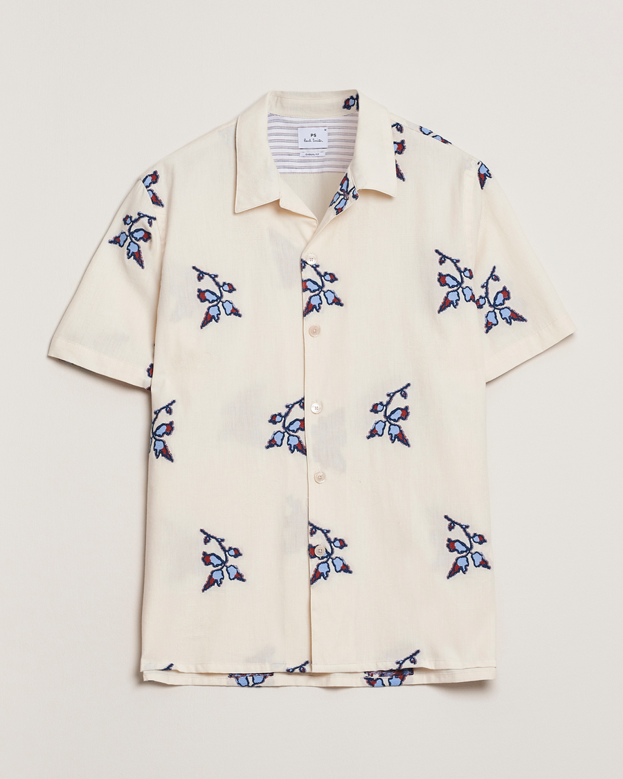 Herr | Skjortor | PS Paul Smith | Flower Short Sleeve Shirt Off White