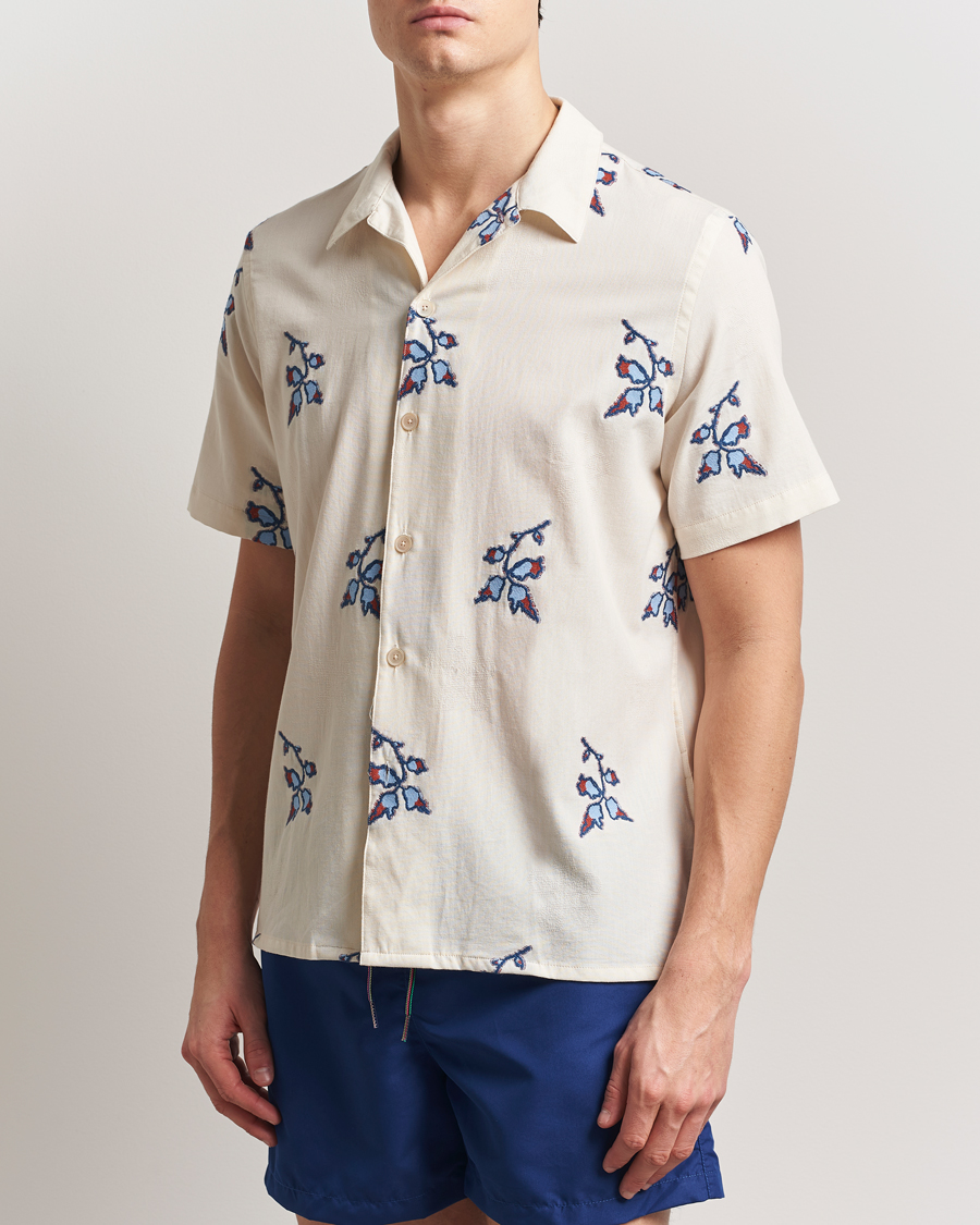 Herr | Skjortor | PS Paul Smith | Flower Short Sleeve Shirt Off White
