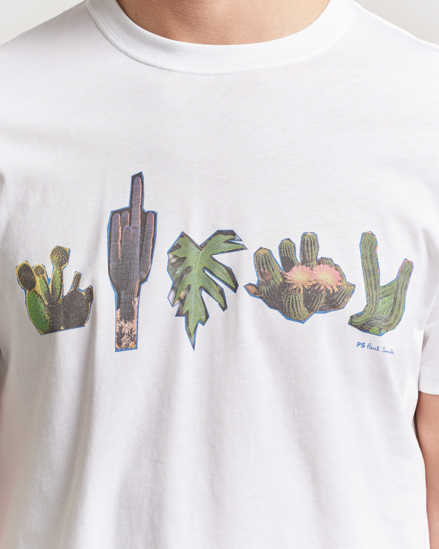 Herr | T-Shirts | PS Paul Smith | Cactus Line Up Printed T-Shirt White