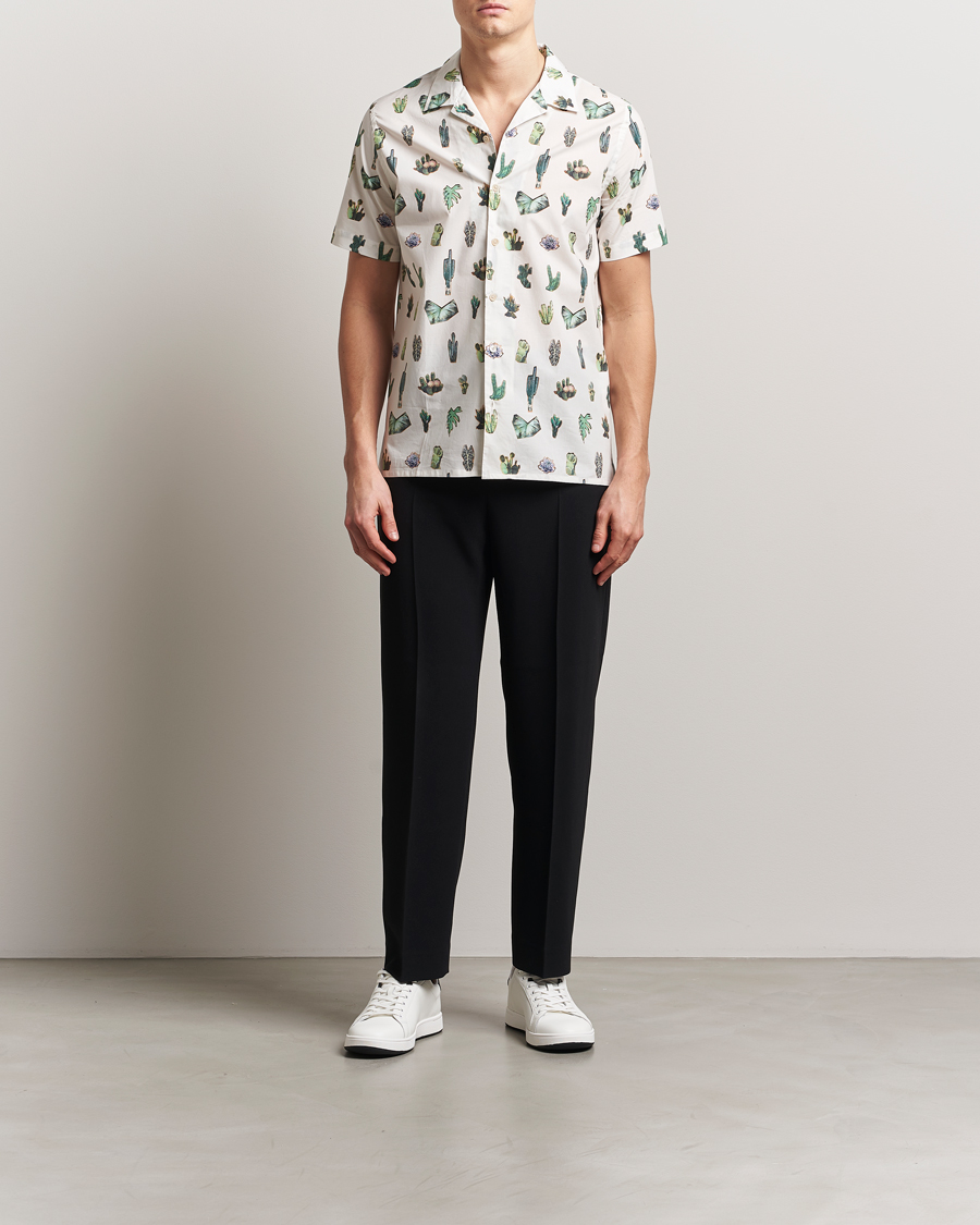 Herr | Skjortor | PS Paul Smith | Cactus Line Up Short Sleeve Shirt White