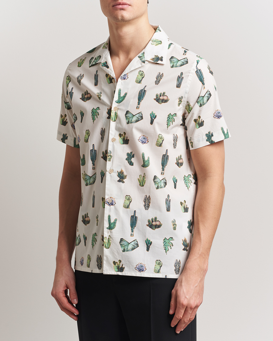 Herr | Skjortor | PS Paul Smith | Cactus Line Up Short Sleeve Shirt White
