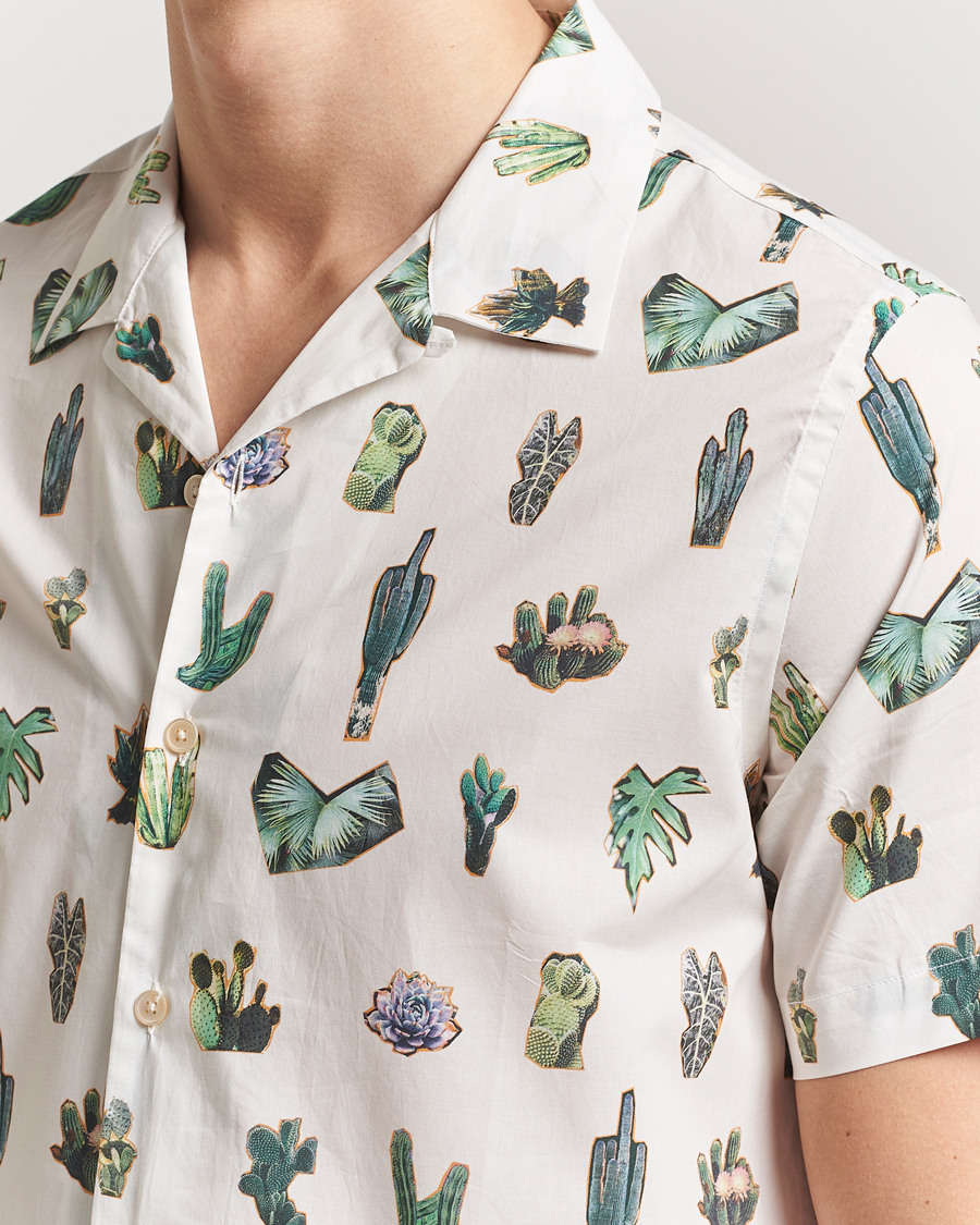 Herr | Skjortor | PS Paul Smith | Cactus Line Up Short Sleeve Shirt White