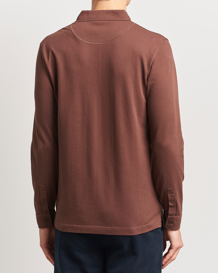 Herr | Pikéer | Sunspel | Long Sleeve Riviera Polo Shirt Cocoa Brown