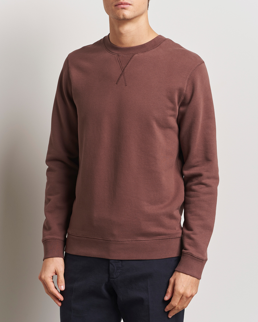 Herr | Tröjor | Sunspel | Loopback Sweatshirt Cocoa Brown
