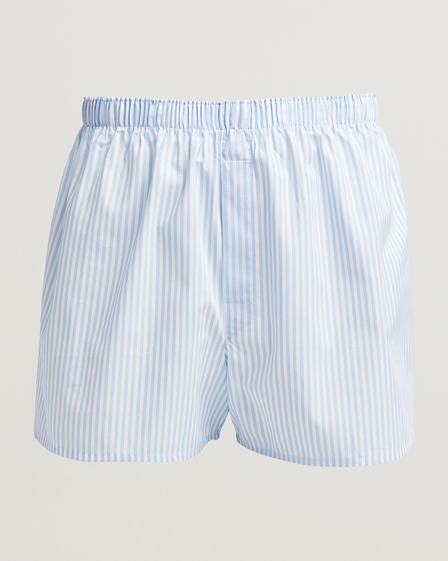 Herr | Underkläder | Sunspel | Classic Woven Cotton Boxer Shorts Light Blue