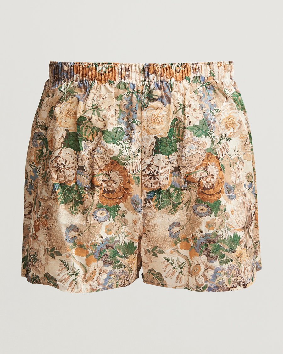Herr | Underkläder | Sunspel | Printed Woven Cotton Boxer Shorts Parchment Floral