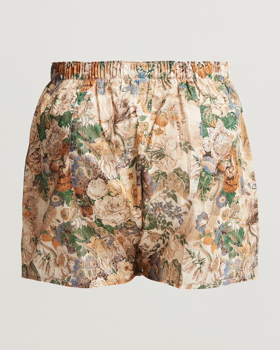 Herr | Underkläder | Sunspel | Printed Woven Cotton Boxer Shorts Parchment Floral
