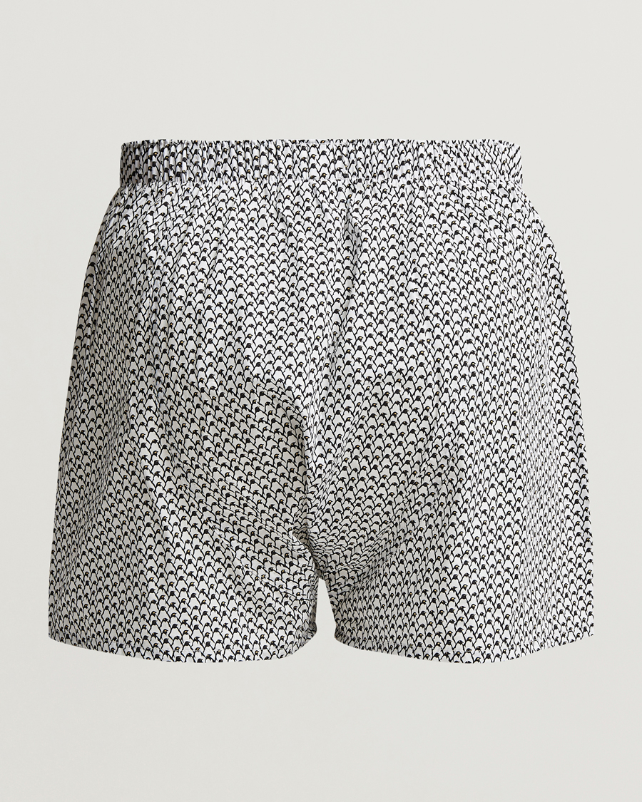 Herr | Underkläder | Sunspel | Printed Woven Cotton Boxer Shorts Penguin