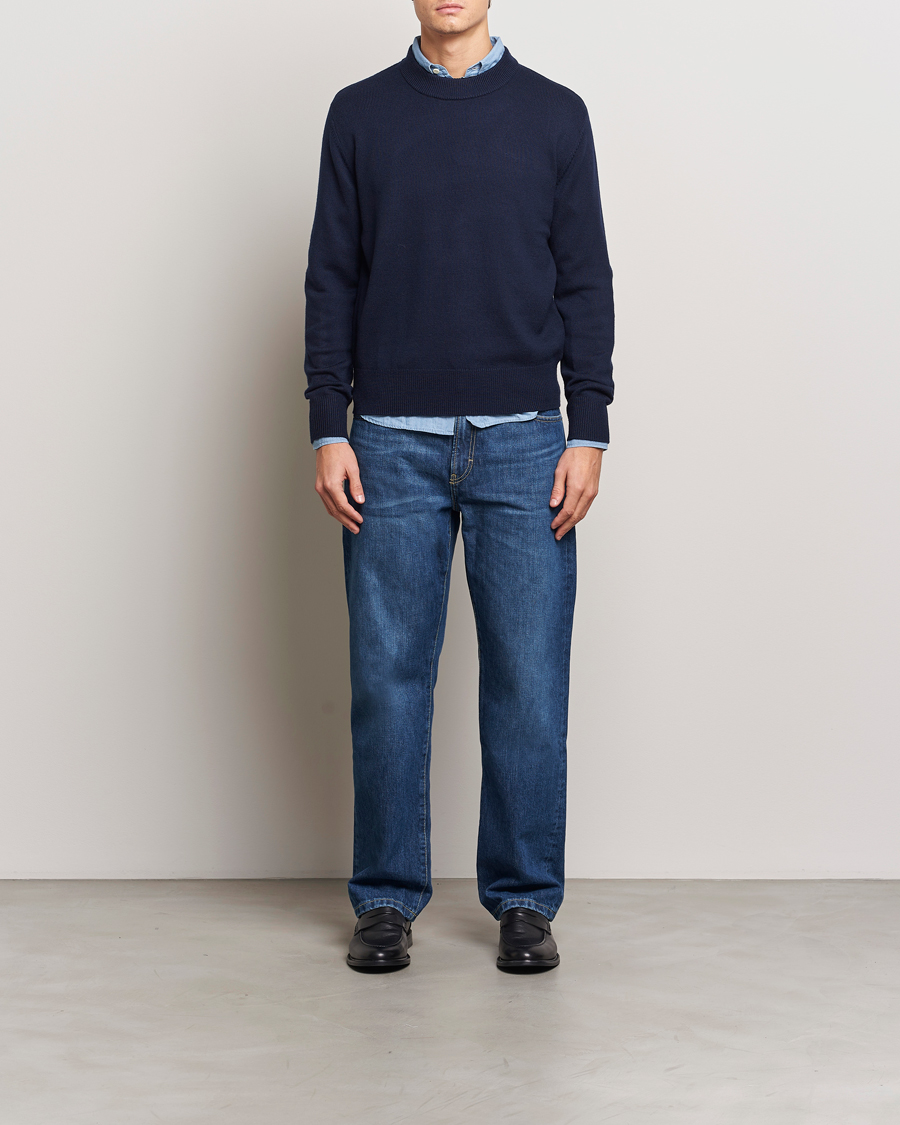 Herr | Tröjor | Sunflower | Moon Merino Sweater Navy