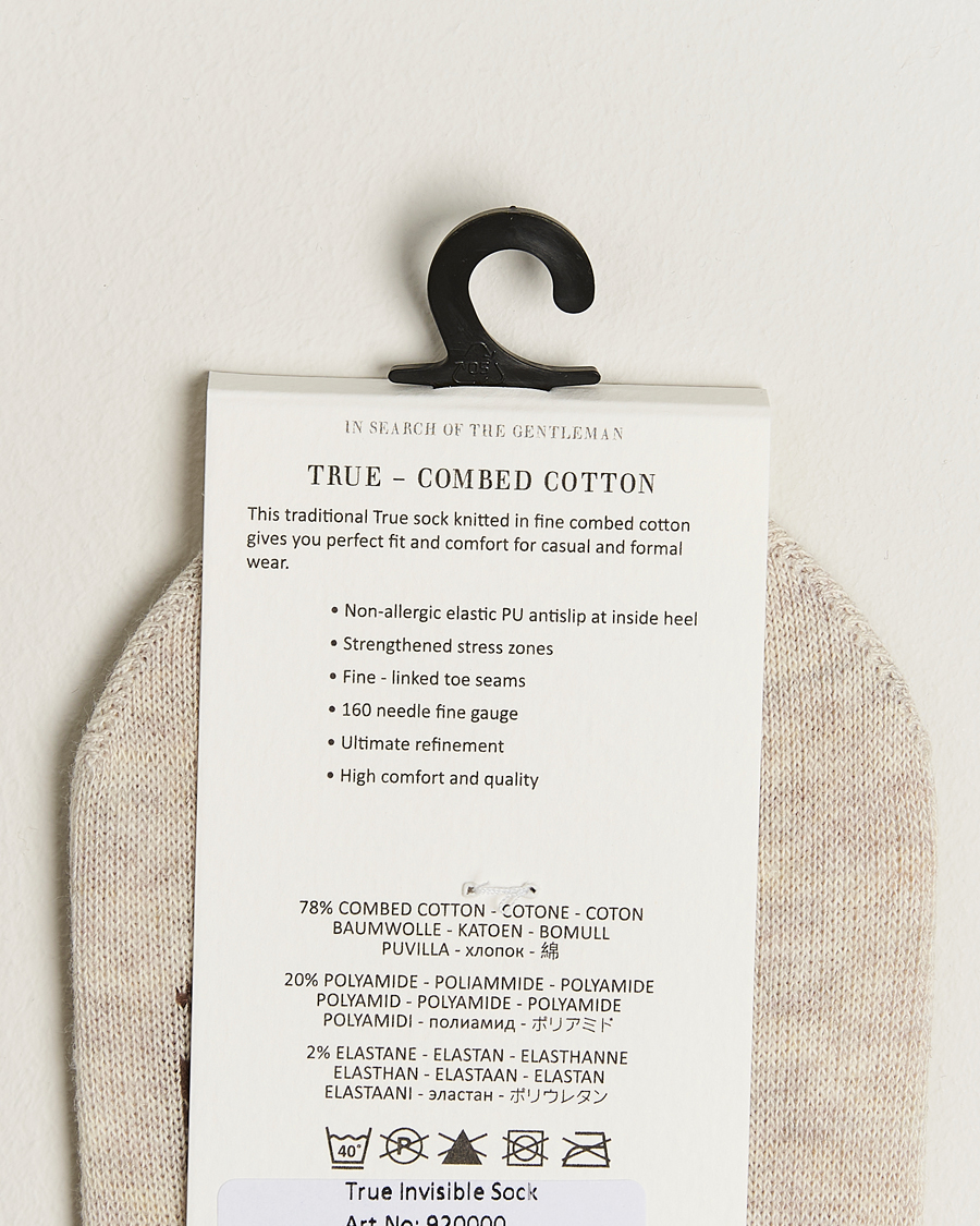 Herr | Underkläder | Amanda Christensen | 3-Pack True Cotton Invisible Socks Sand Melange