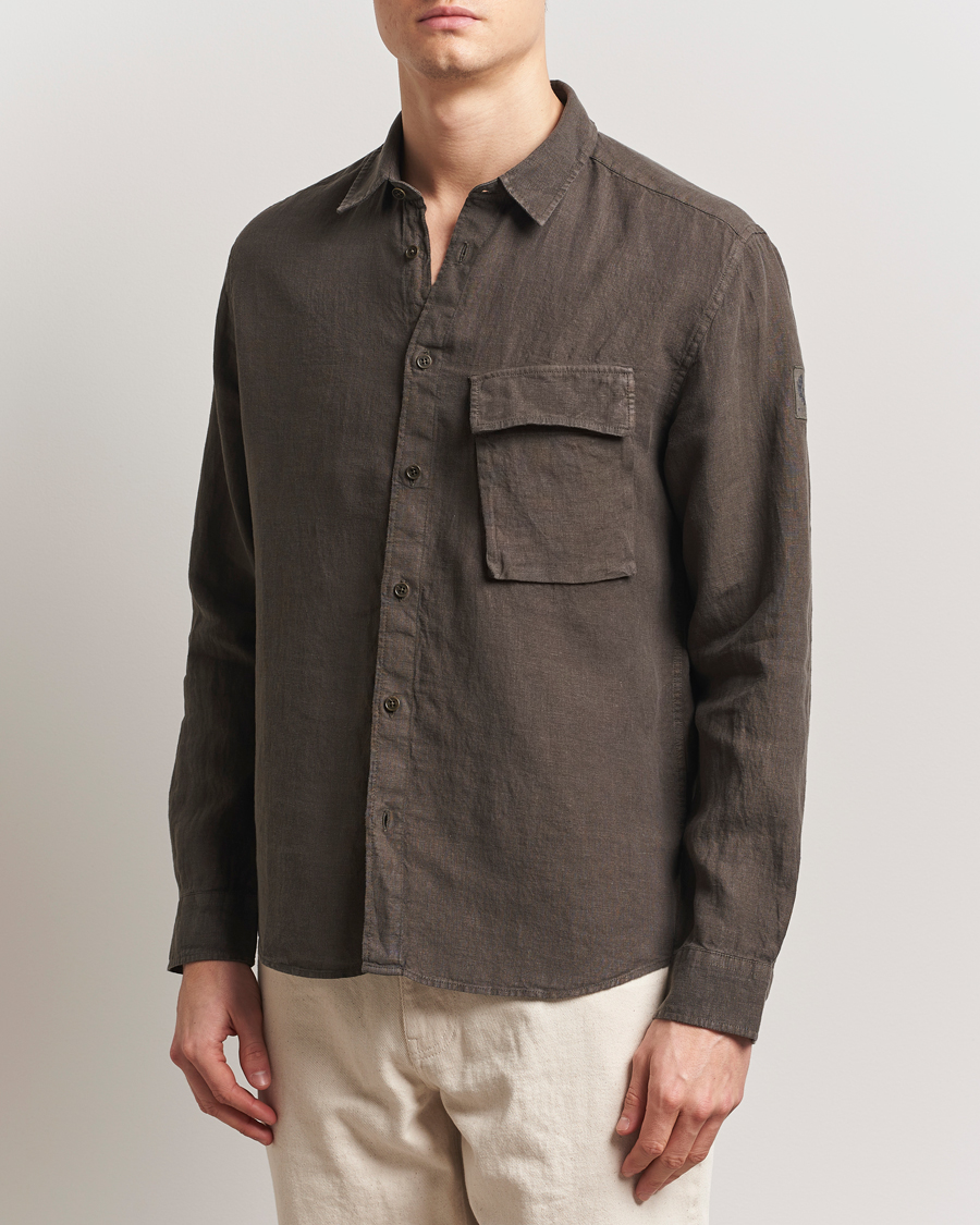 Herr | Skjortor | Belstaff | Scale Linen Shirt Army