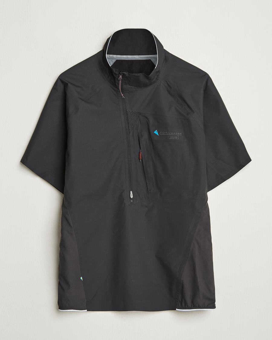 Herr | T-Shirts | Klättermusen | Vidre Zip Short Sleeve Shirt Black