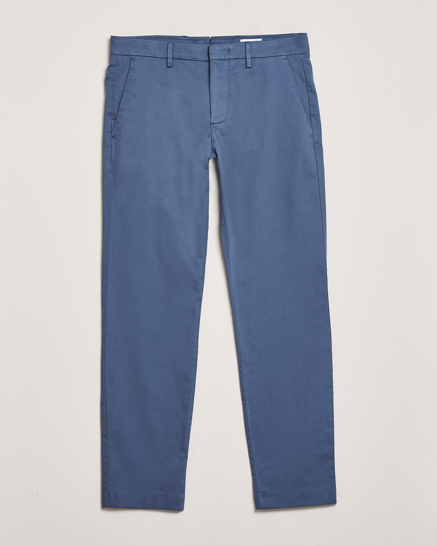 Herr | Byxor | NN07 | Theo Regular Fit Stretch Chinos Bering Blue