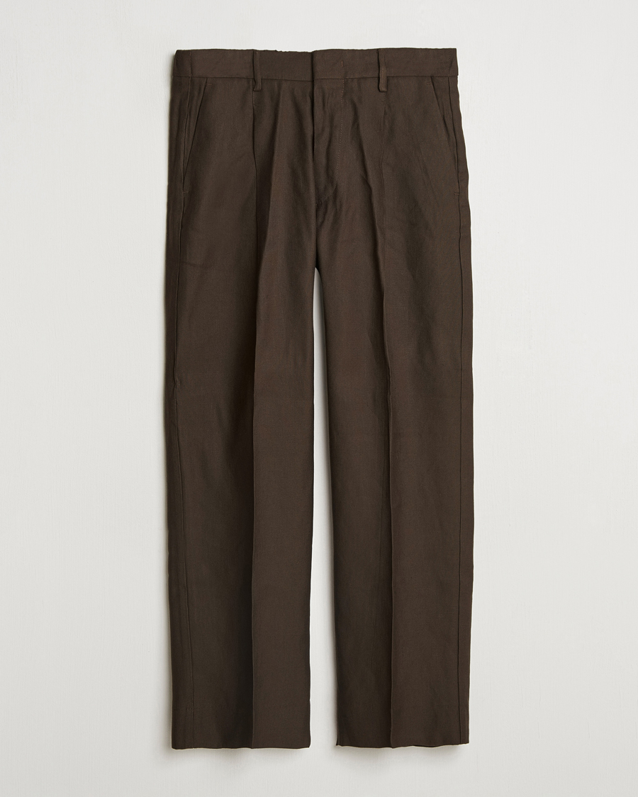 Herr | Byxor | NN07 | Kay Linen/Viscose Drawstring Trousers Demitasse Brown