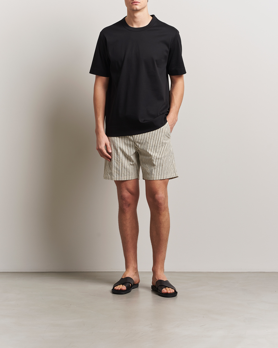 Herr | Shorts | NN07 | Gregor Striped Drawstring Shorts Green/White