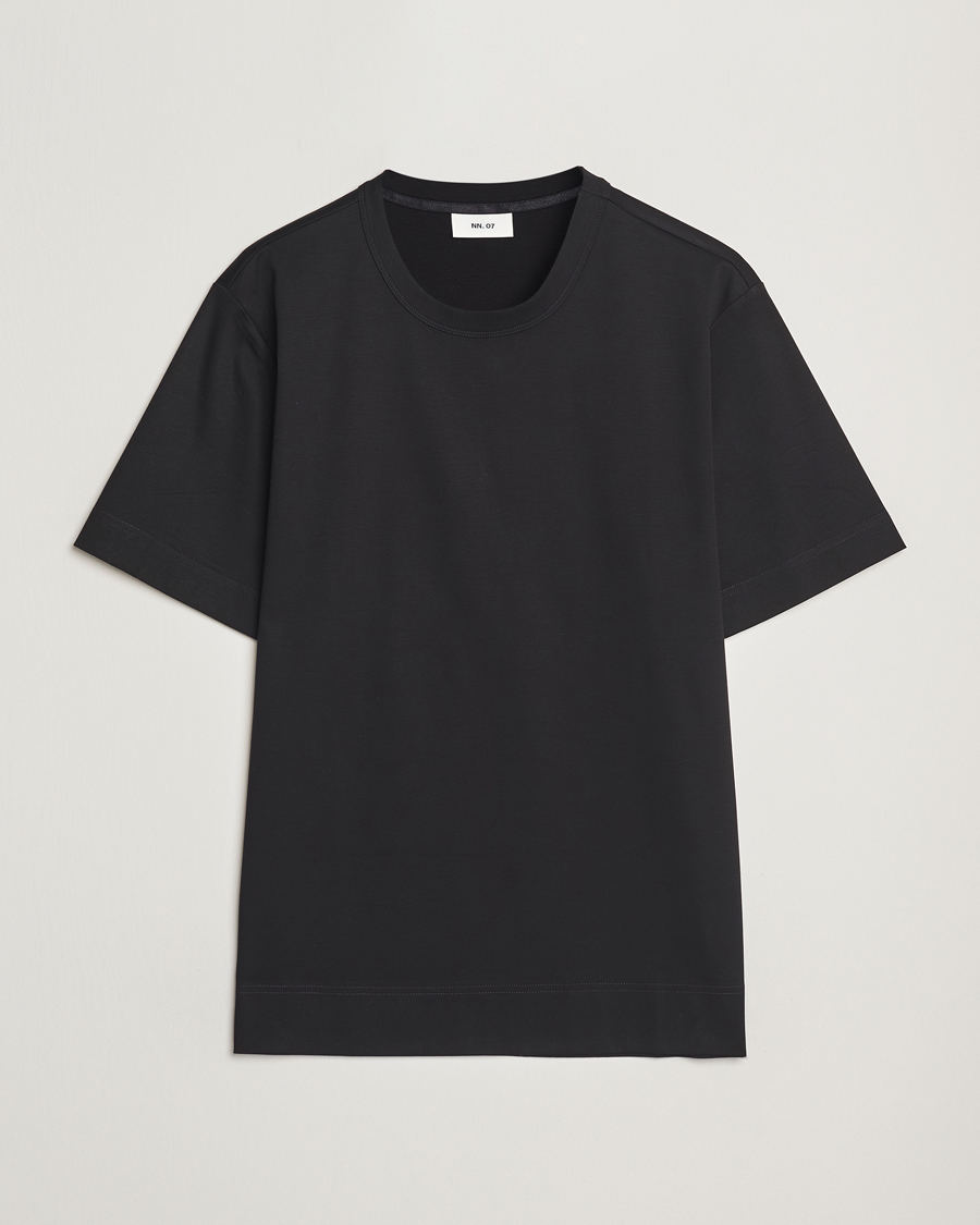 Herr | T-Shirts | NN07 | Pedro Mercerized Crew Neck T-Shirt Black