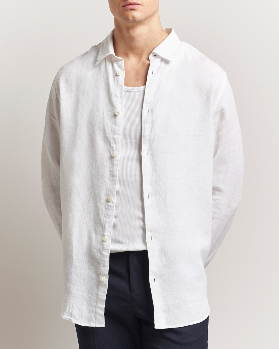 Herr | Skjortor | NN07 | Enzo Linen Shirt White