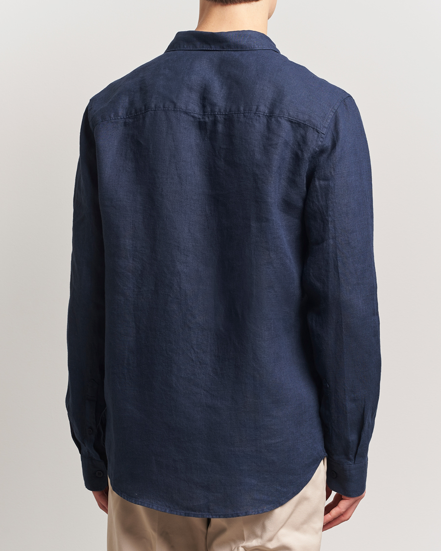 Herr | Skjortor | NN07 | Enzo Linen Shirt Navy Blue
