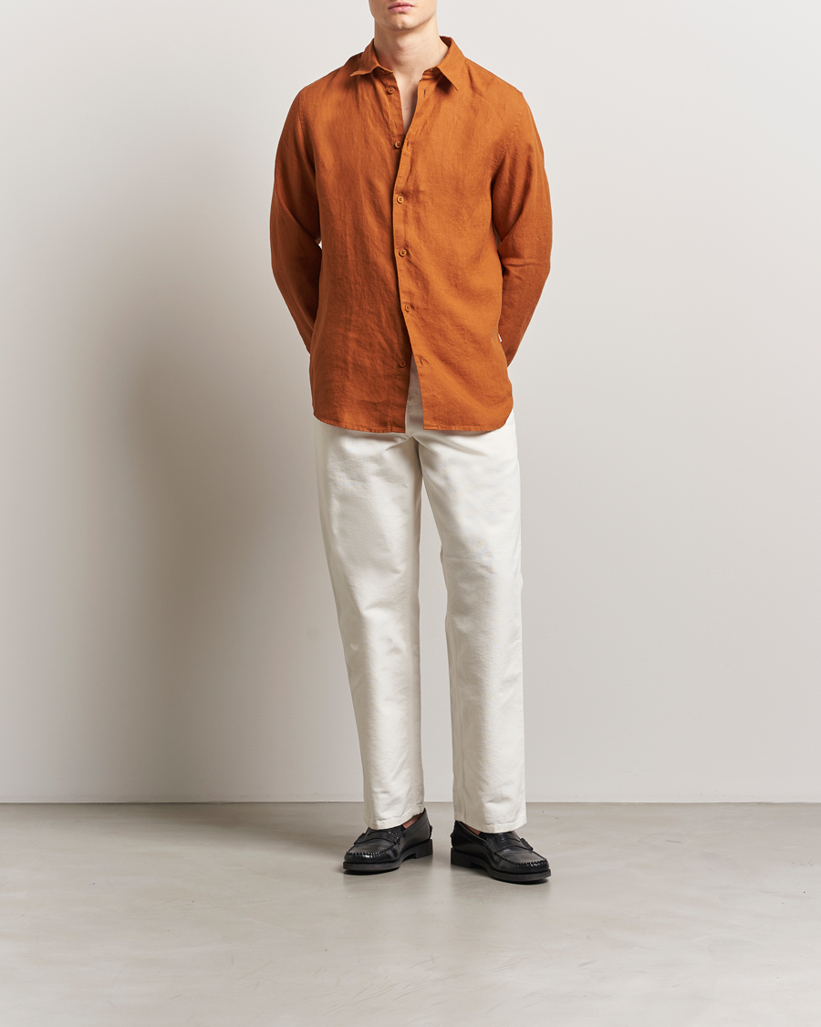 Herr | Skjortor | NN07 | Enzo Linen Shirt Caramel