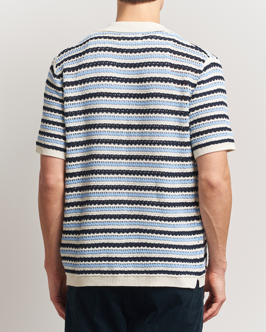 Herr | Skjortor | NN07 | Henry Knitted Short Sleeve Shirt Blue Multi