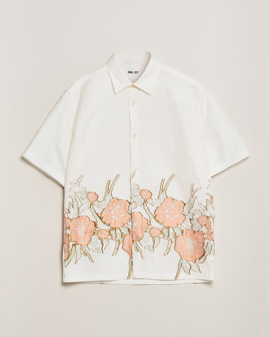 Herr | Skjortor | NN07 | Freddy Flower Short Sleeve Shirt White Multi