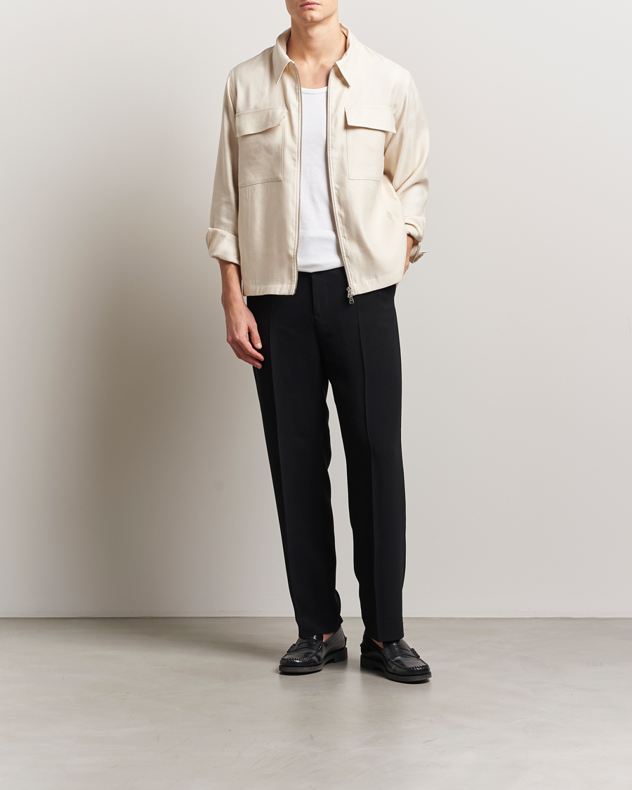 Herr | Skjortor | NN07 | Alban Cotton/Linen Overshirt Ivory