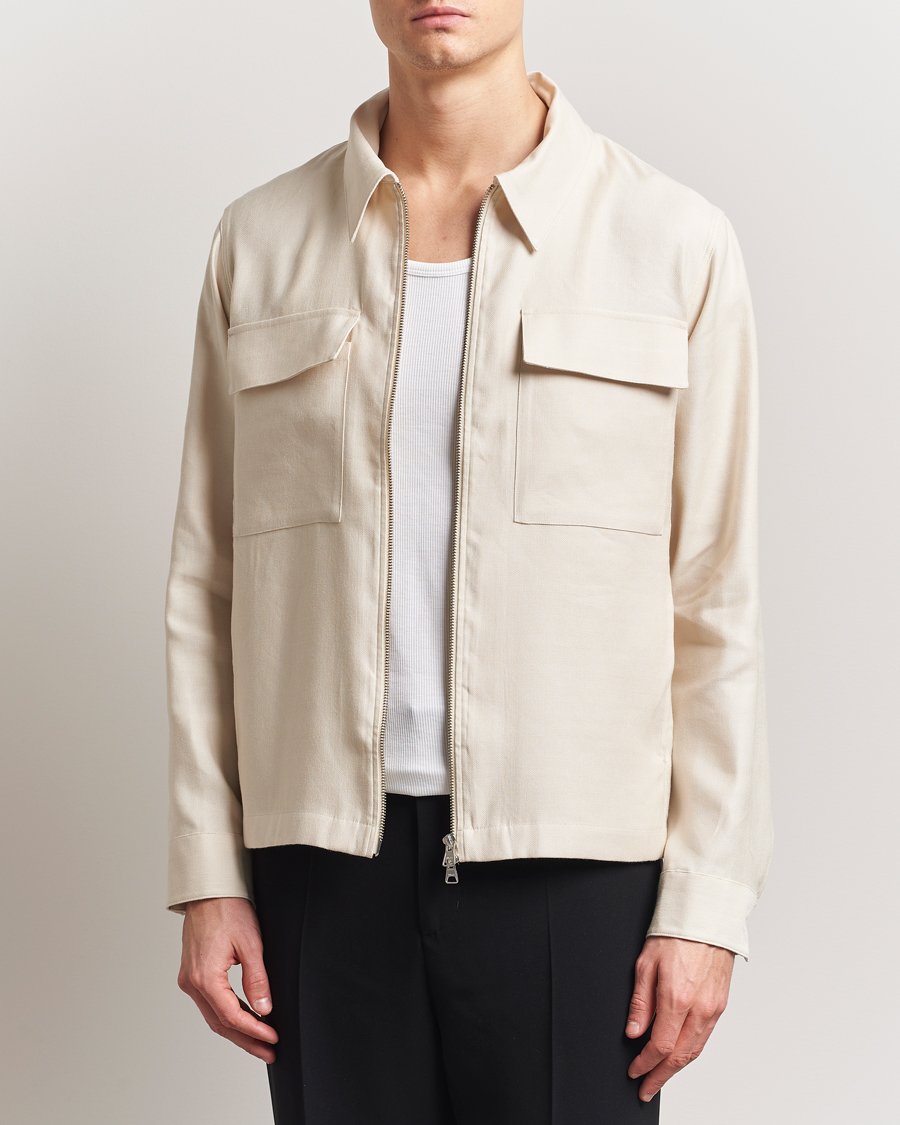 Herr | Skjortor | NN07 | Alban Cotton/Linen Overshirt Ivory