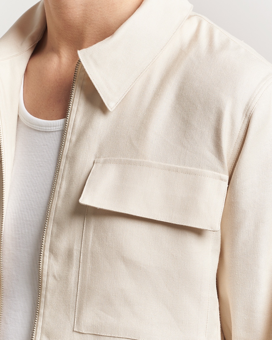 Herr | Skjortor | NN07 | Alban Cotton/Linen Overshirt Ivory
