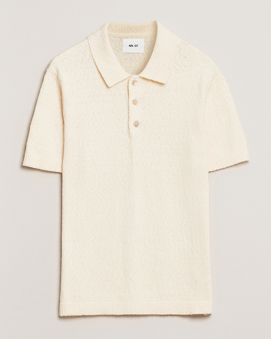 Herr | Pikéer | NN07 | Randy Knitted Polo Ecru
