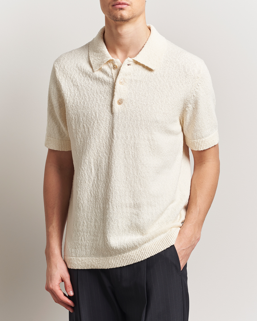 Herr | Pikéer | NN07 | Randy Knitted Polo Ecru