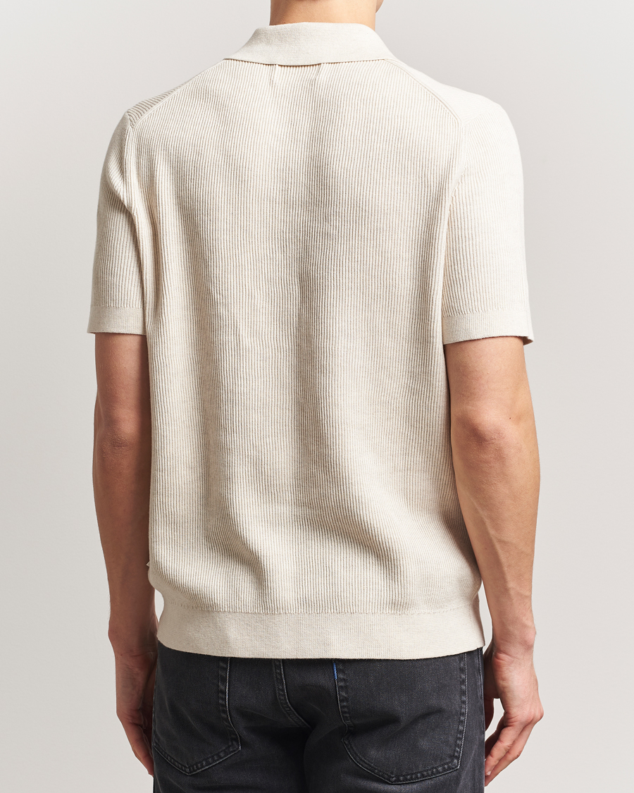 Herr | Pikéer | NN07 | Hansie Half Zip Knitted Polo Ivory