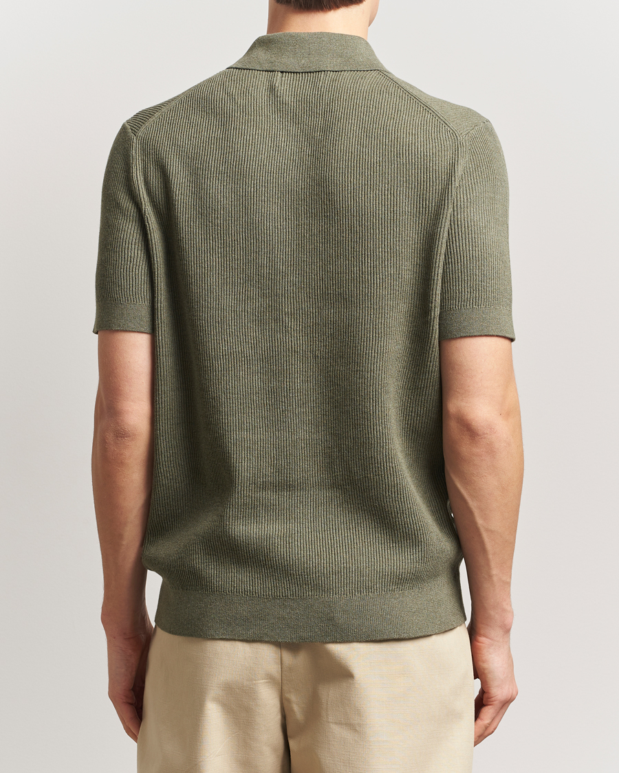 Herr | Pikéer | NN07 | Hansie Half Zip Knitted Polo Capers Green