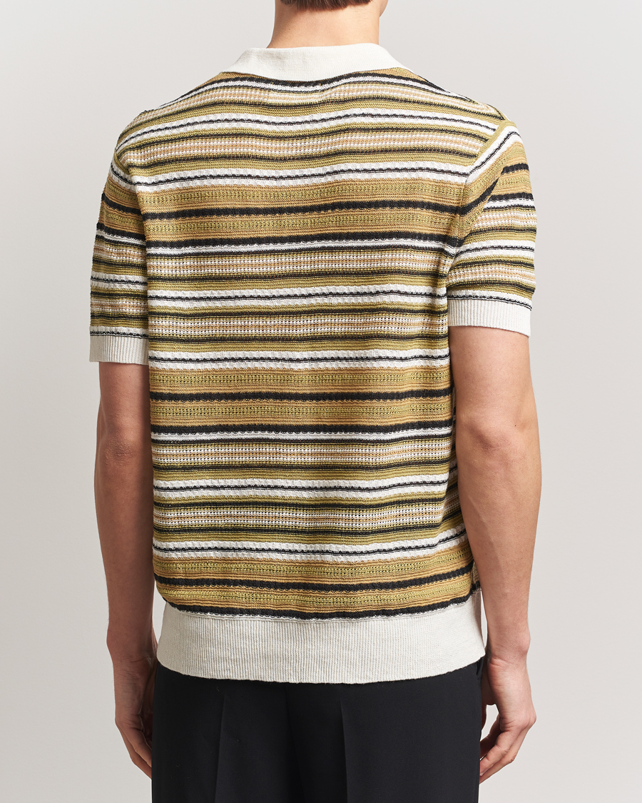 Herr | Pikéer | NN07 | Noam Striped Knitted Polo Evergreen