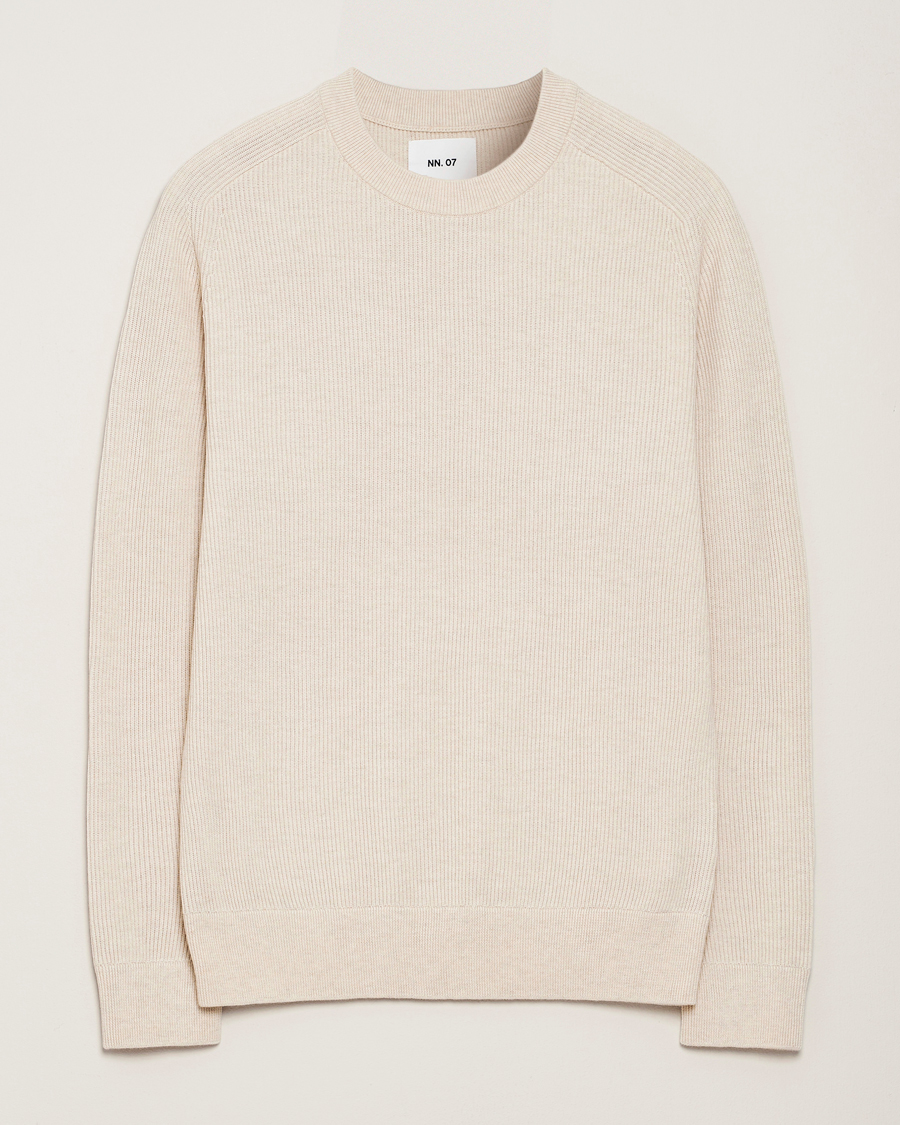Herr | Tröjor | NN07 | Kevin Cotton Knitted Sweater Ivory