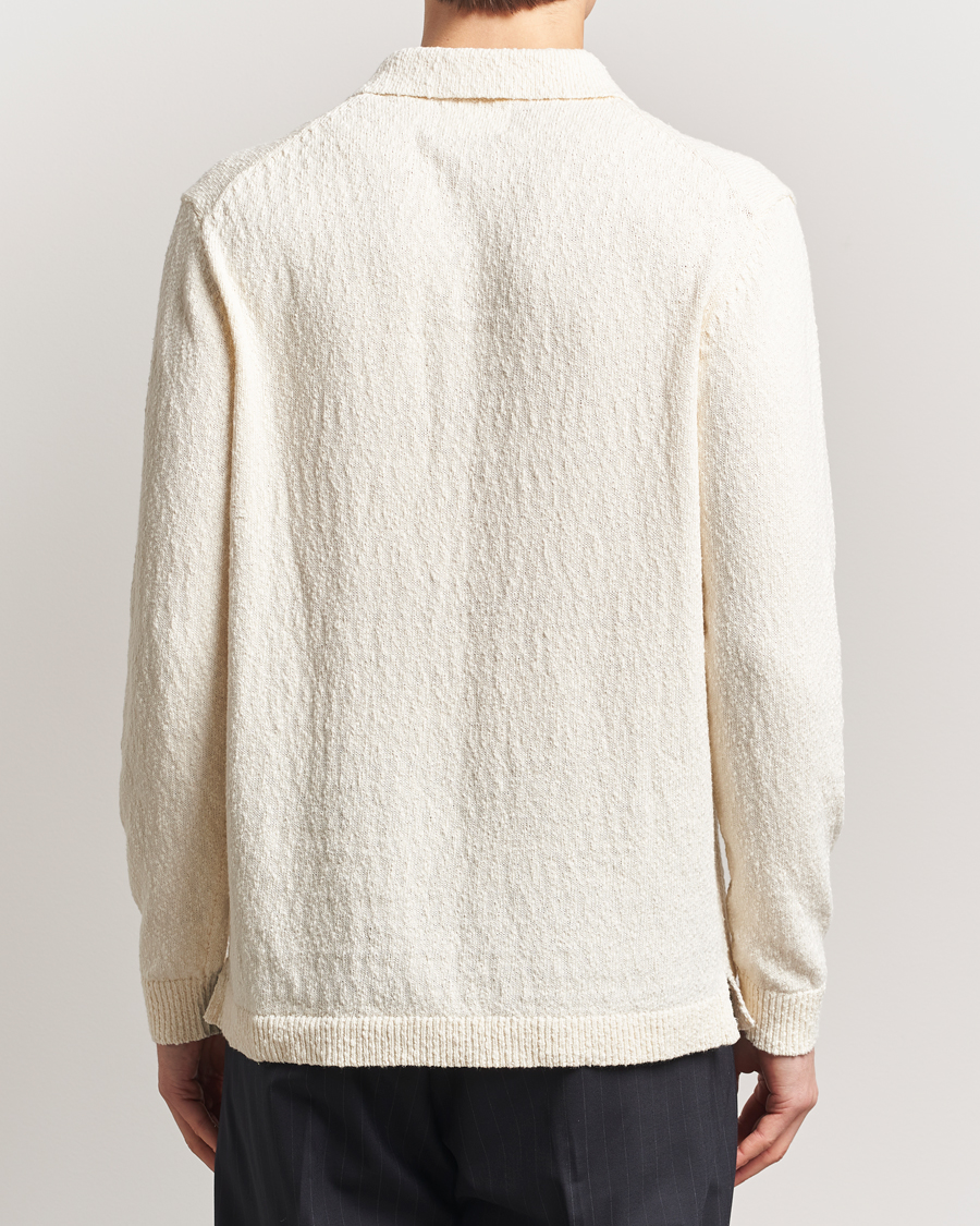 Herr | Tröjor | NN07 | Randy Knitted Long Sleeve Polo Ecru