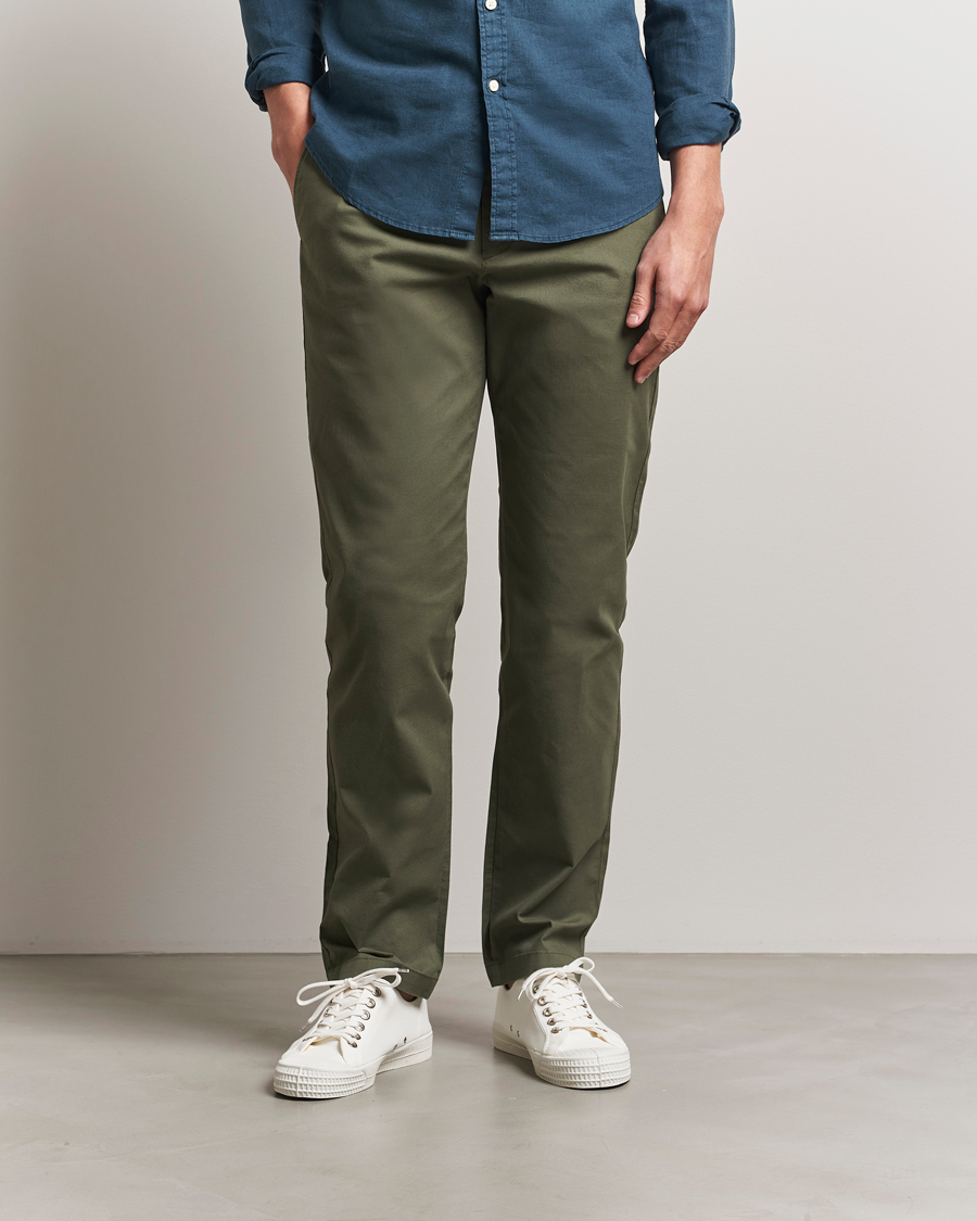Herr | Byxor | Dockers | Crafted Khaki Slim Cotton/Linen Chino Teal Leaf