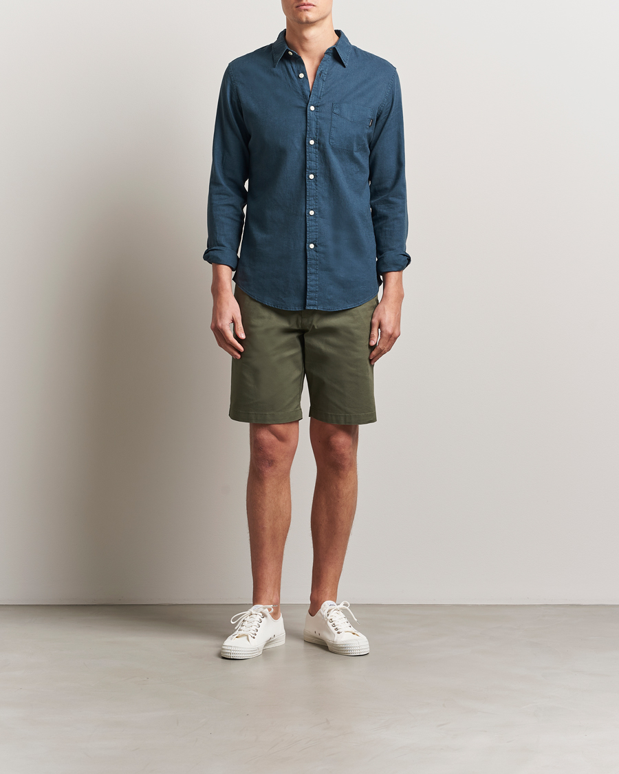 Herr | Shorts | Dockers | Slim Cotton/Linen Shorts Teal Leaf