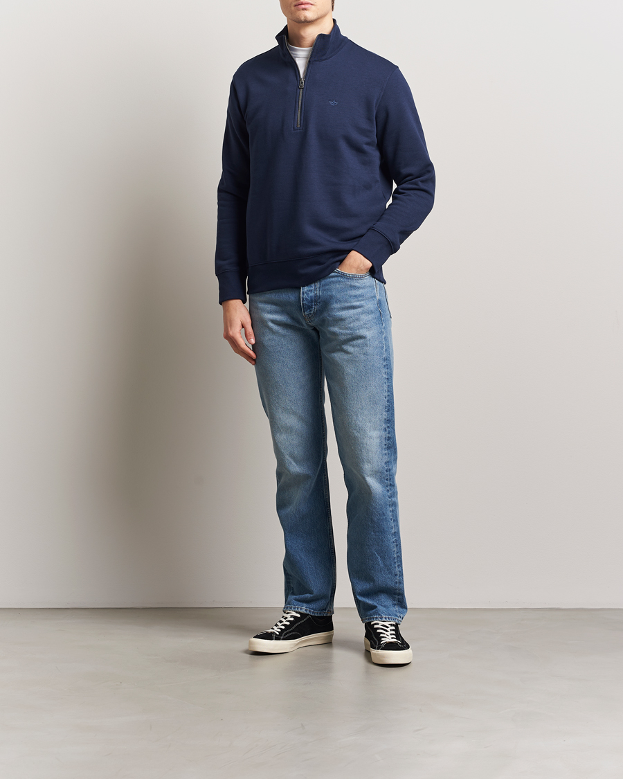 Herr | Tröjor | Dockers | Quarter Zip Fleece Navy Blazer