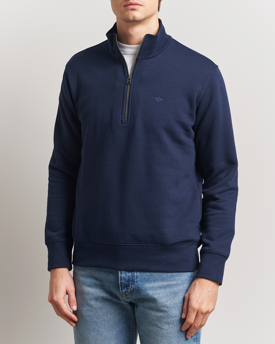 Herr | Tröjor | Dockers | Quarter Zip Fleece Navy Blazer
