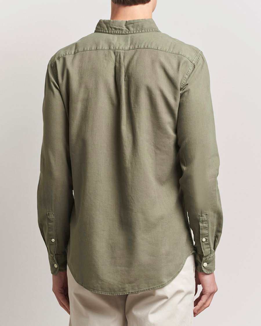 Herr | Skjortor | Dockers | Slim Linen/Cotton Shirt Teal Leaf