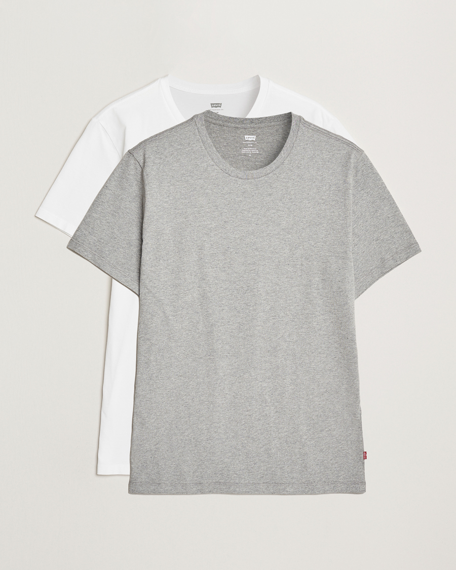 Herr | T-Shirts | Levi's | 2-Pack Crew Neck T-Shirt White/Grey Heather
