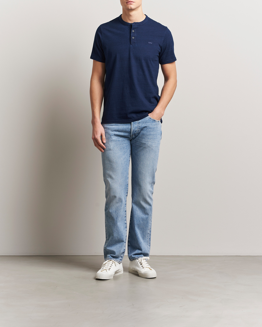 Herr | T-Shirts | Levi's | Short Sleeve Henley Dark Indigo